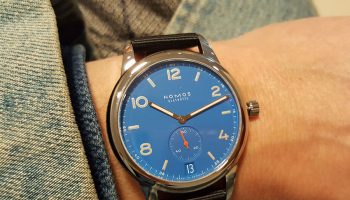 The new 41mm Nomos Glashűtte in Signal Blau. The brightest of blues.